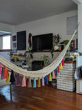 Boho Lounger Hammock - Natural Rainbow