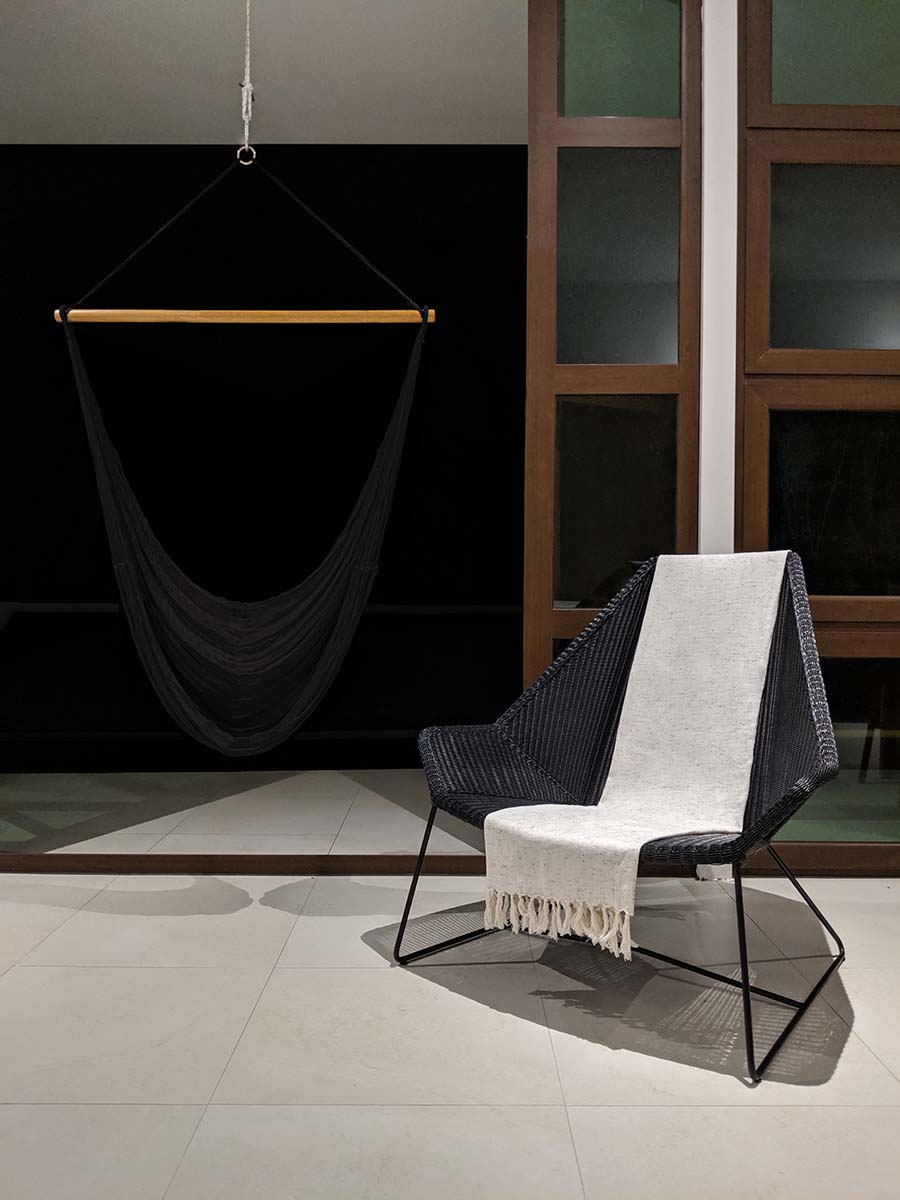 Thin Hangout Chair Indoor Outdoor Hammock Chair Black Hamuhk