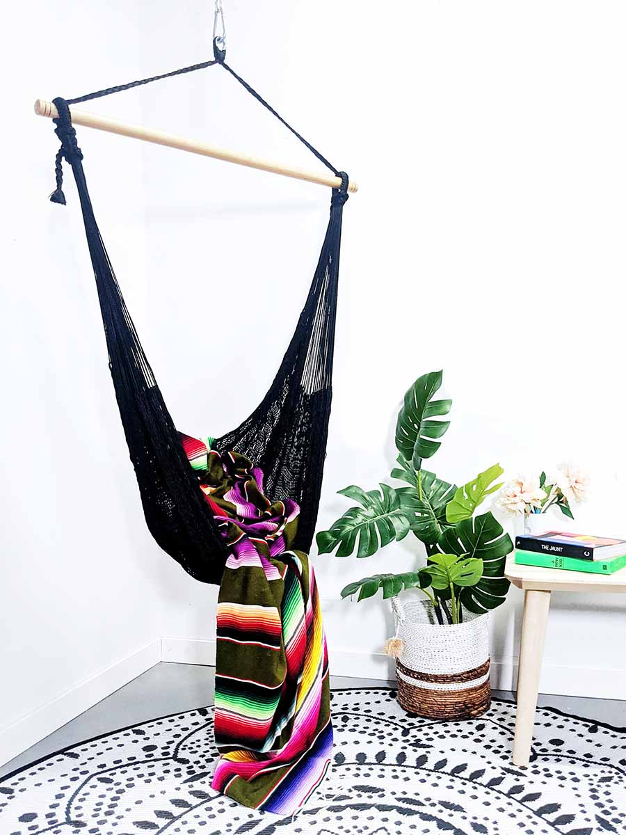 Thick Hangout Chair Indoor Outdoor Hammocks Hammock Chairs Black Hamuhk